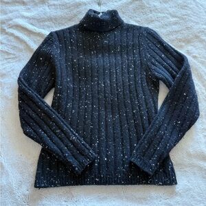 TSE cashmere and wool black Charcoal Speckled Turtleneck Sweater M